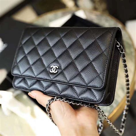 chanel lambskin wallet on chain